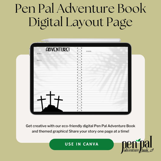 Digital Download-Palm Sunday Journal Layout-Digital Pen Pal Adventure Book