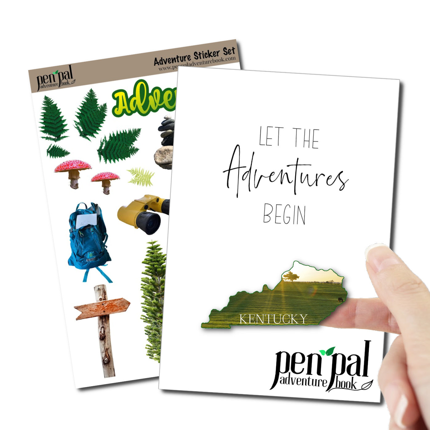 WHOLESALE-Pen Pal Adventure Book with KENTUCKY Sticker and Adventure Sticker Sheet -Set of 5