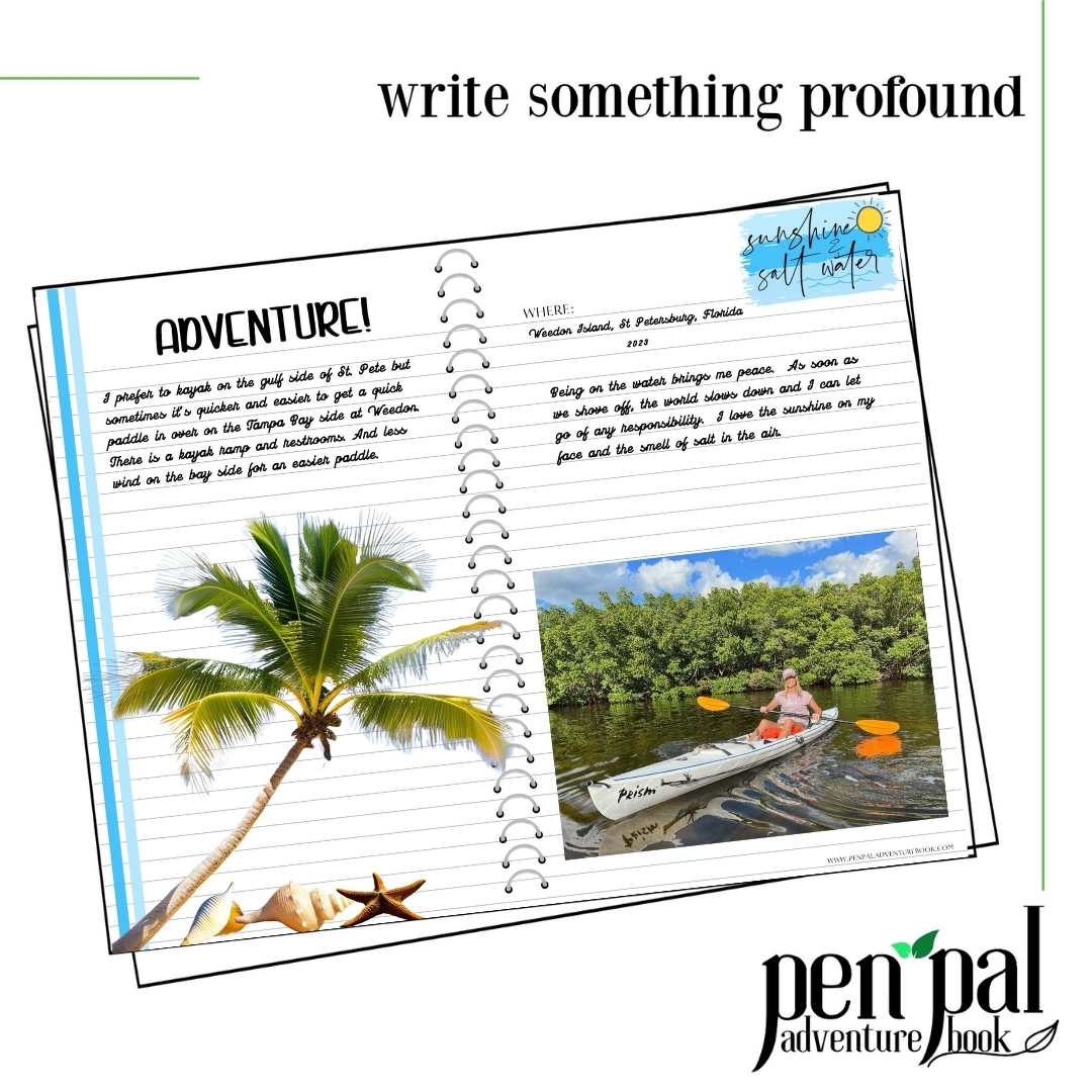 Digital Pen Pal Adventure Book - Beach Themed Graphics