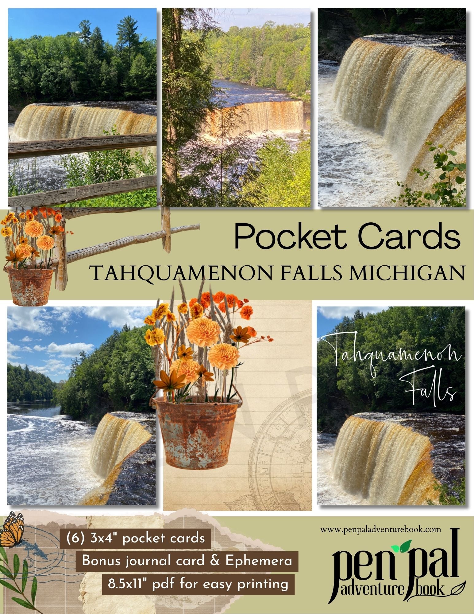 Pictures from Tahquamenon Falls in Michigan for your journaling