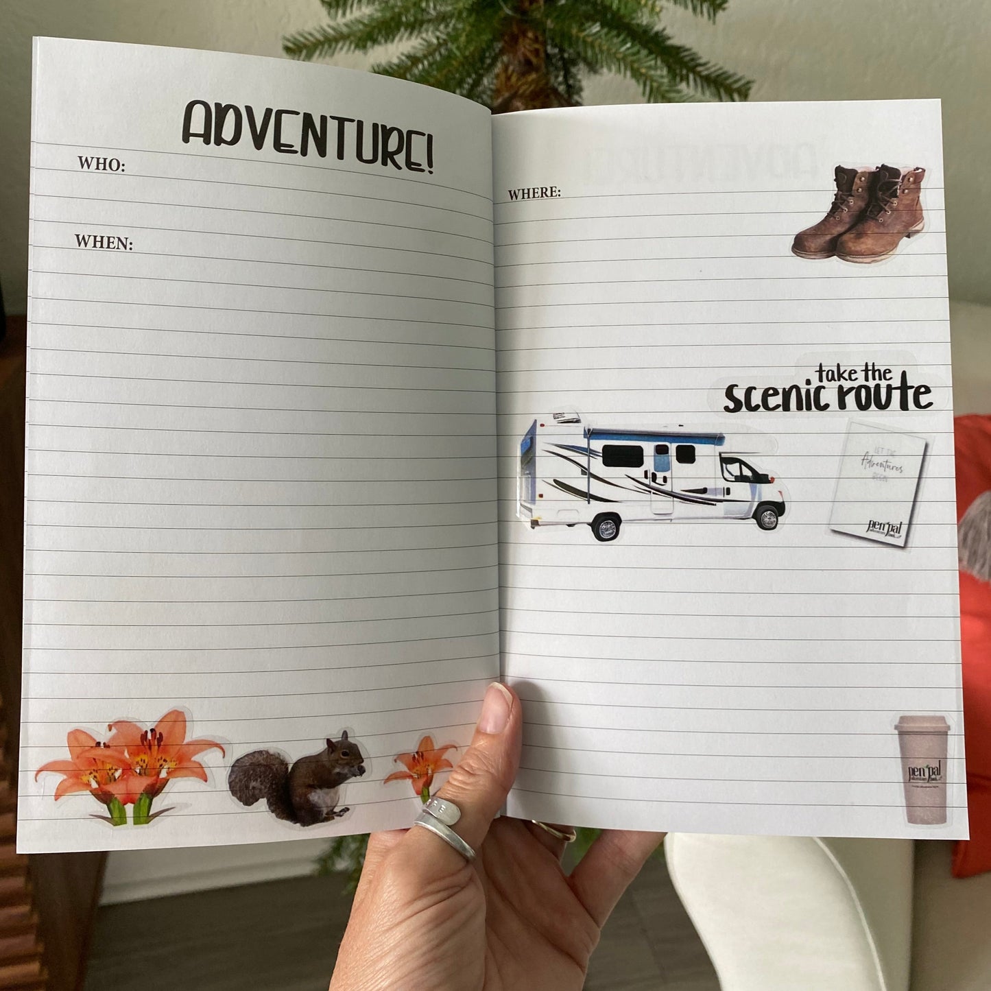 WHOLESALE-Pen Pal Adventure Book with ROAD TRIP Stickers - Set of 5 Kits