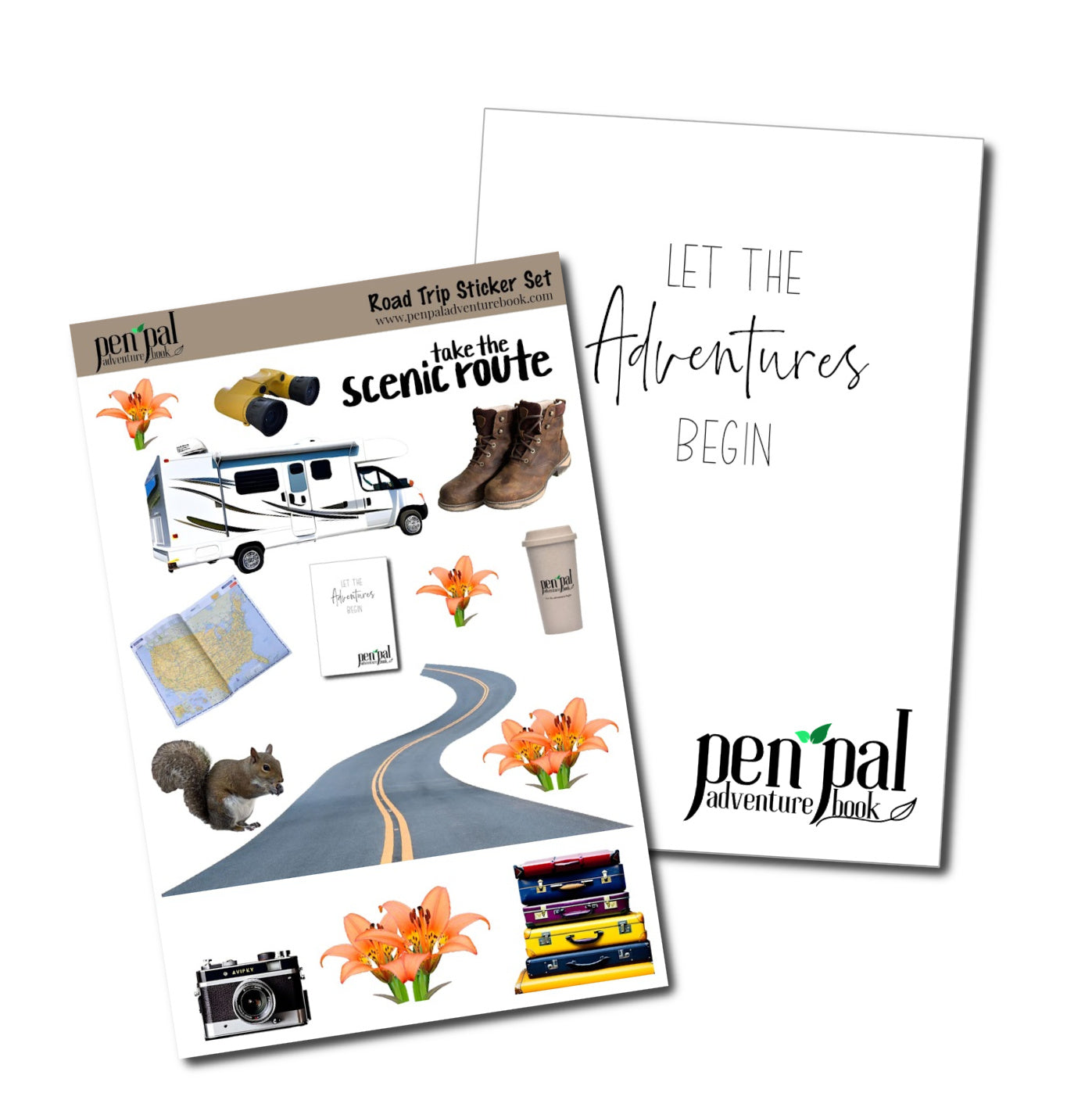 Pen Pal Adventure Book with Sticker Set - ROAD TRIP