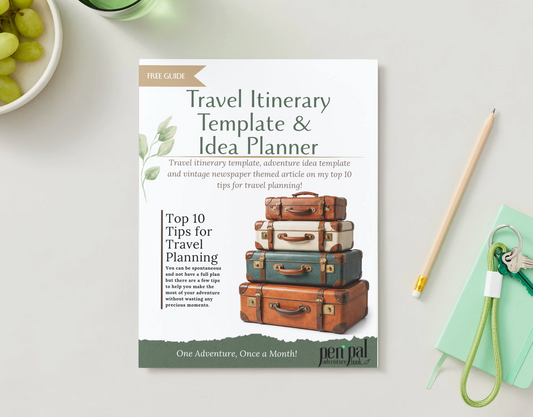 Travel Itinerary & Ideas Template - Digital Download - Printable - Travel Planner