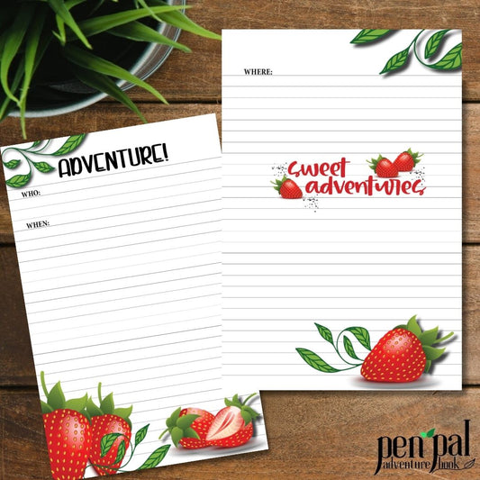 Sweet Strawberry Adventure Journal Paper Printable