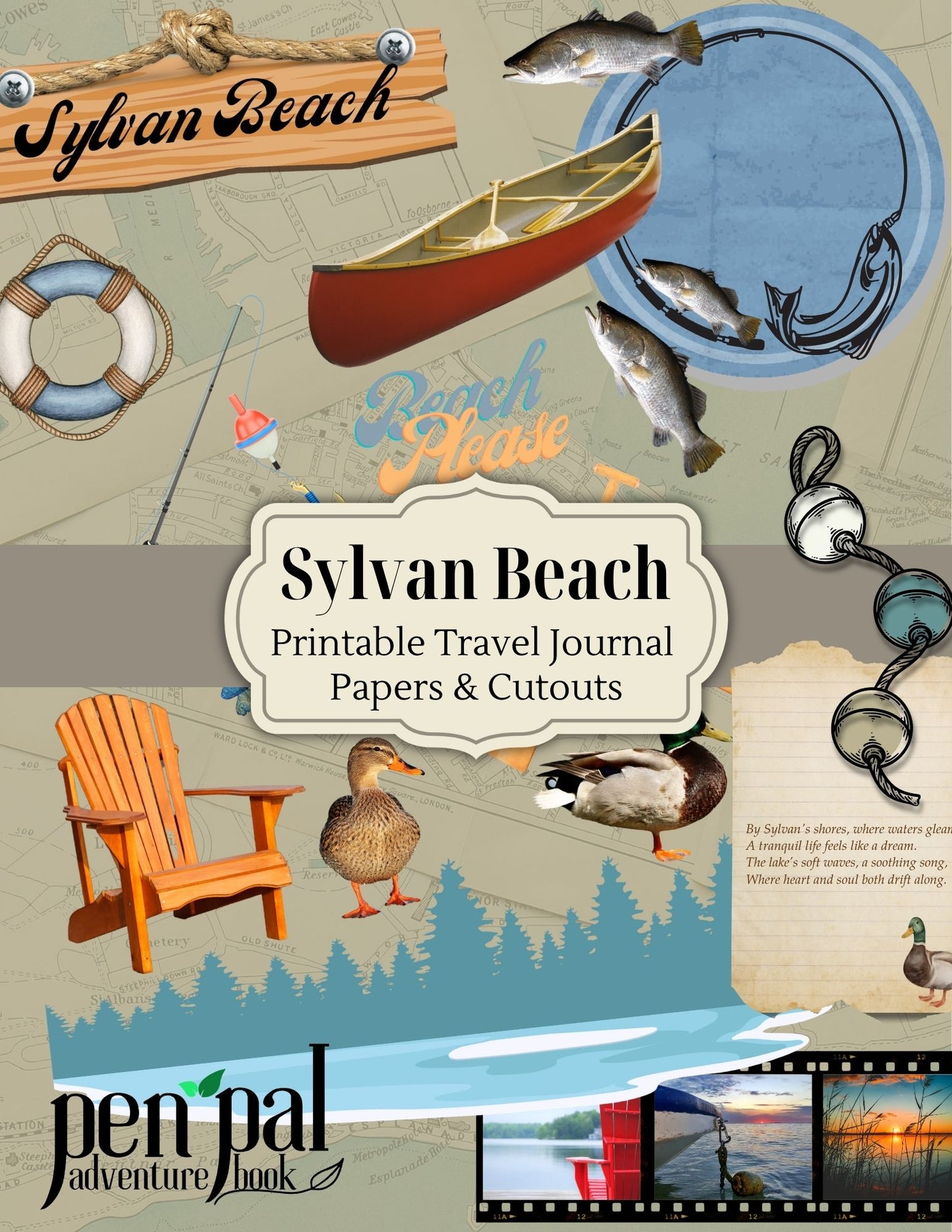 Printable-Sylvan Beach New York Lake Life Cut Outs (Digital Download)