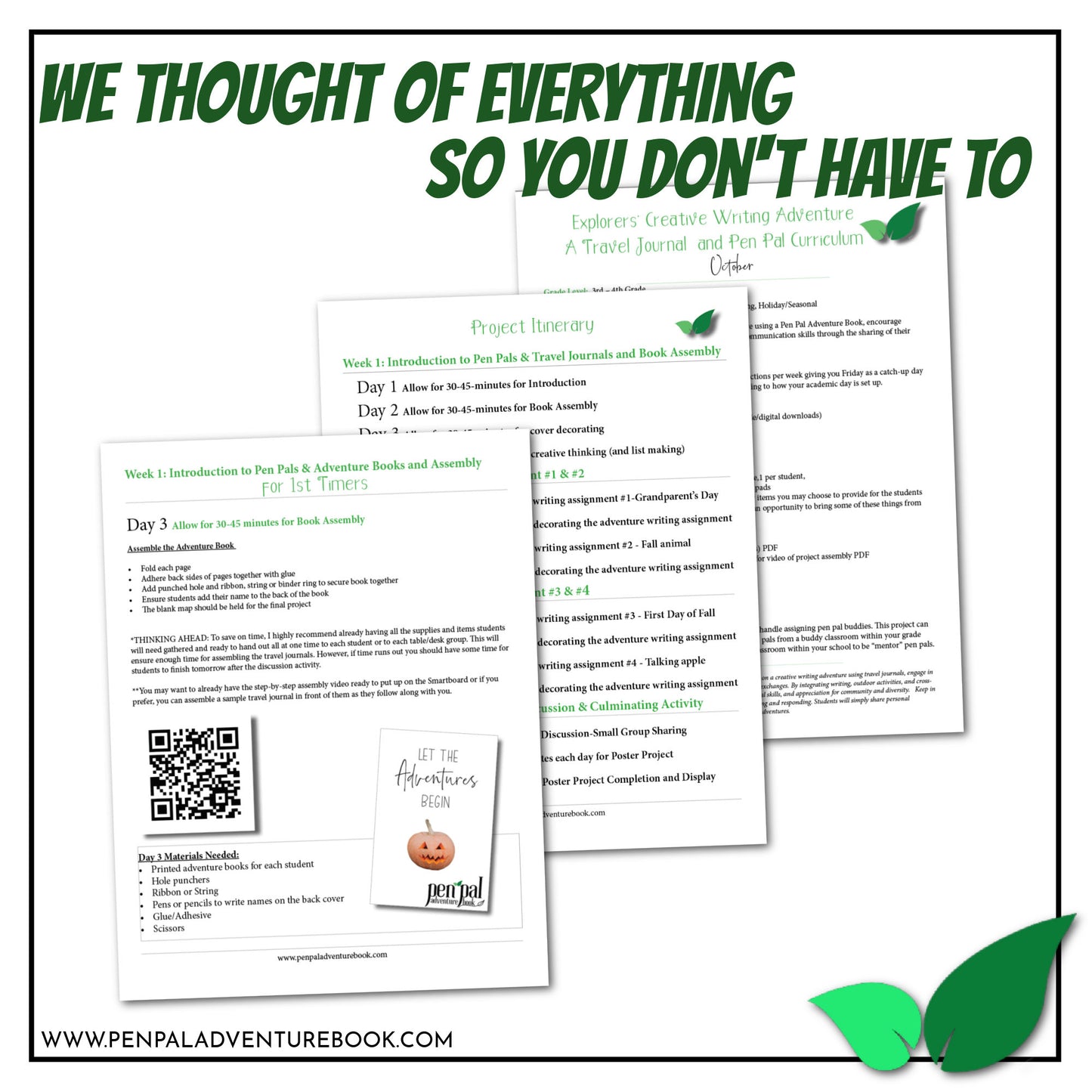 Creative Writing Project for 3rd & 4th Grade Students - Travel Journal - OCTOBER THEMED Writing Prompts - Project - Writing Activity