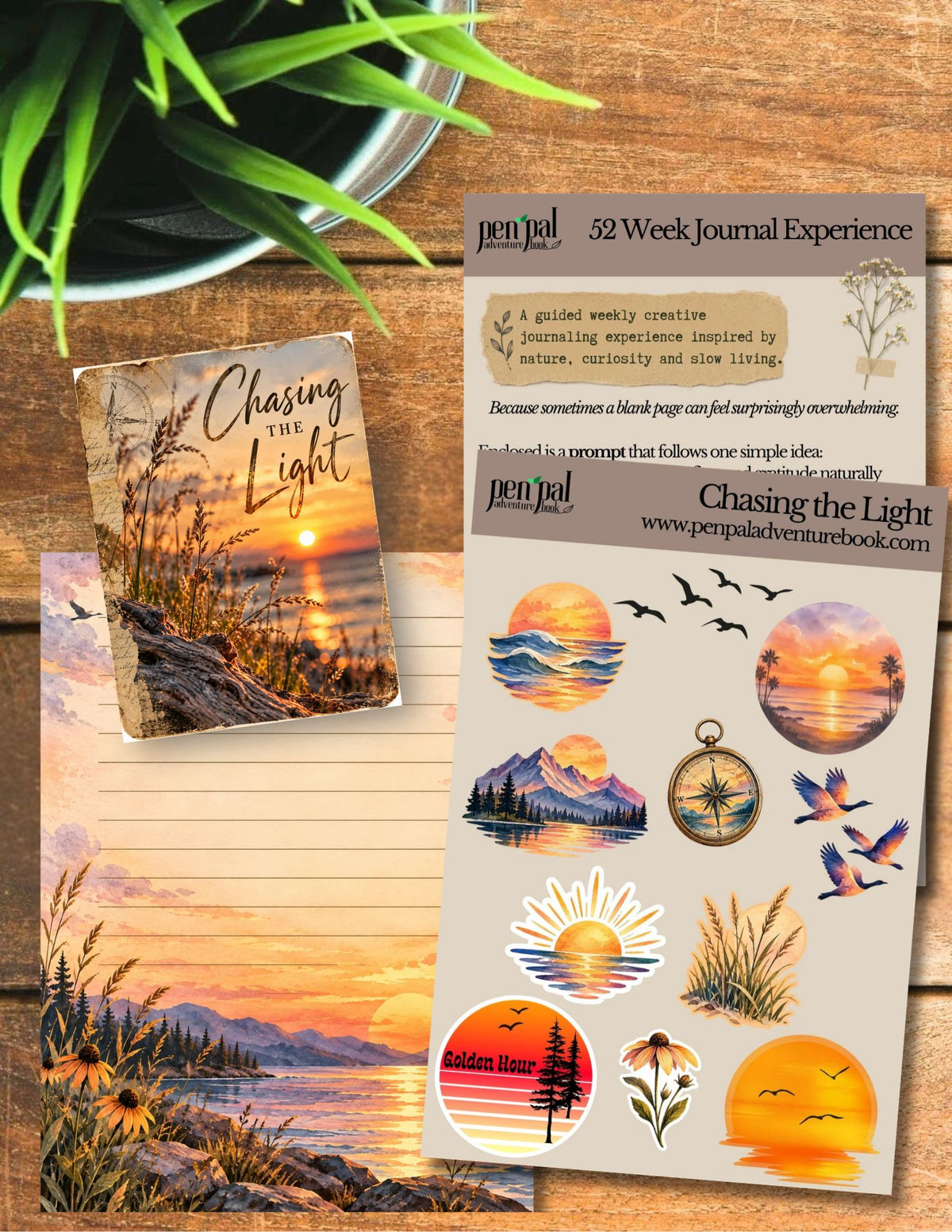 Nature-Inspired Weekly Journal Kit – Chasing the Light Sticker Set | Week 10