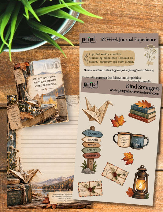 Nature Inspired Journal Experience  | Gratitude Journaling | Kind Strangers Sticker Set | Week 8