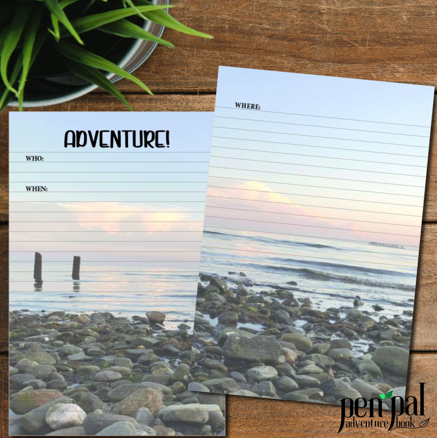 Instant Download-Connecticut Coast Journal Layout-Pen Pal Adventure Book Coordinating Printables