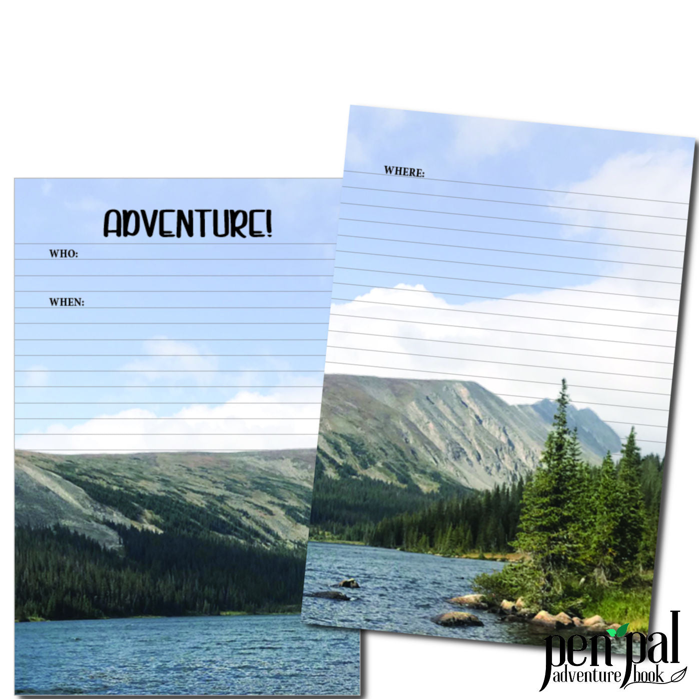 Instant Download-Colorado Lake Isabelle Journal Layout-Pen Pal Adventure Book Coordinating Printables