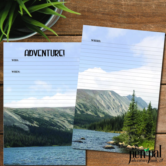 Instant Download-Colorado Lake Isabelle Journal Layout-Pen Pal Adventure Book Coordinating Printables
