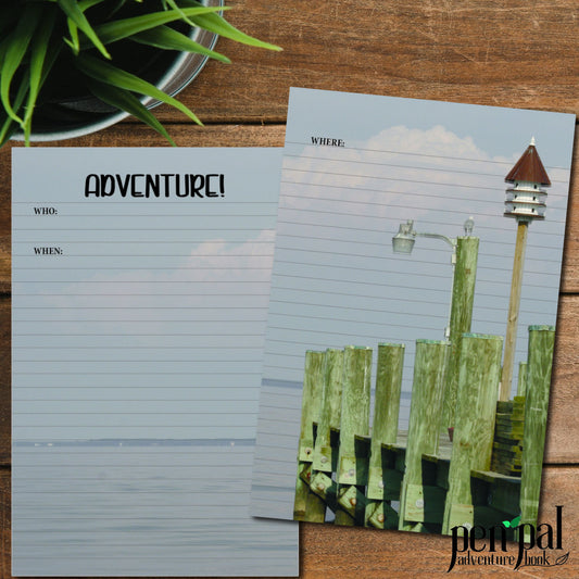 Instant Download-Maryland Tilghman Island Journal Layout-Pen Pal Adventure Book Coordinating Printables