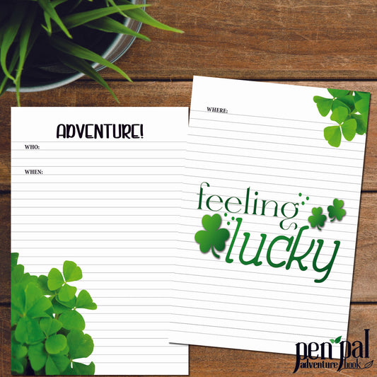 Instant Download-Feeling Lucky Clover Journal Layout-Pen Pal Adventure Book Coordinating Printables