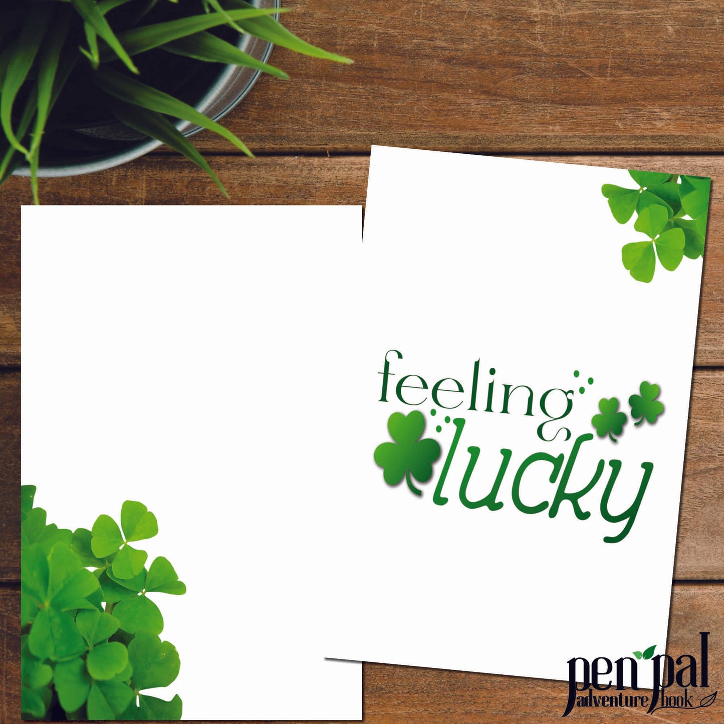 Instant Download-Feeling Lucky Clover Journal Layout-Pen Pal Adventure Book Coordinating Printables