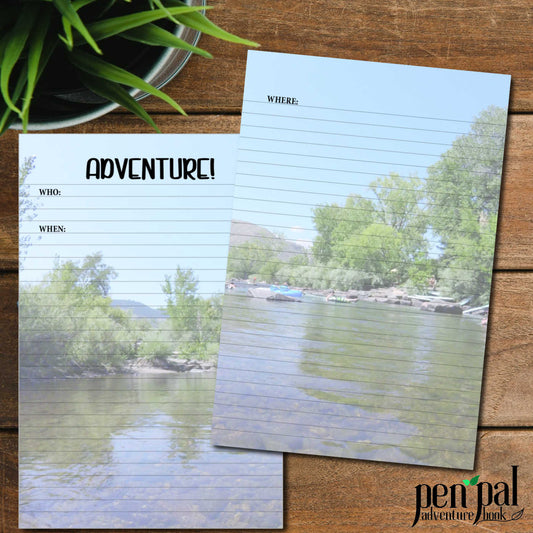 Instant Download-Golden Colorado Clear Creek Journal Layout-Pen Pal Adventure Book Coordinating Printables