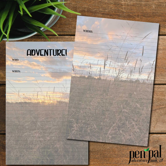 Instant Download-Country Girl Journal Layout-Pen Pal Adventure Book Coordinating Printables