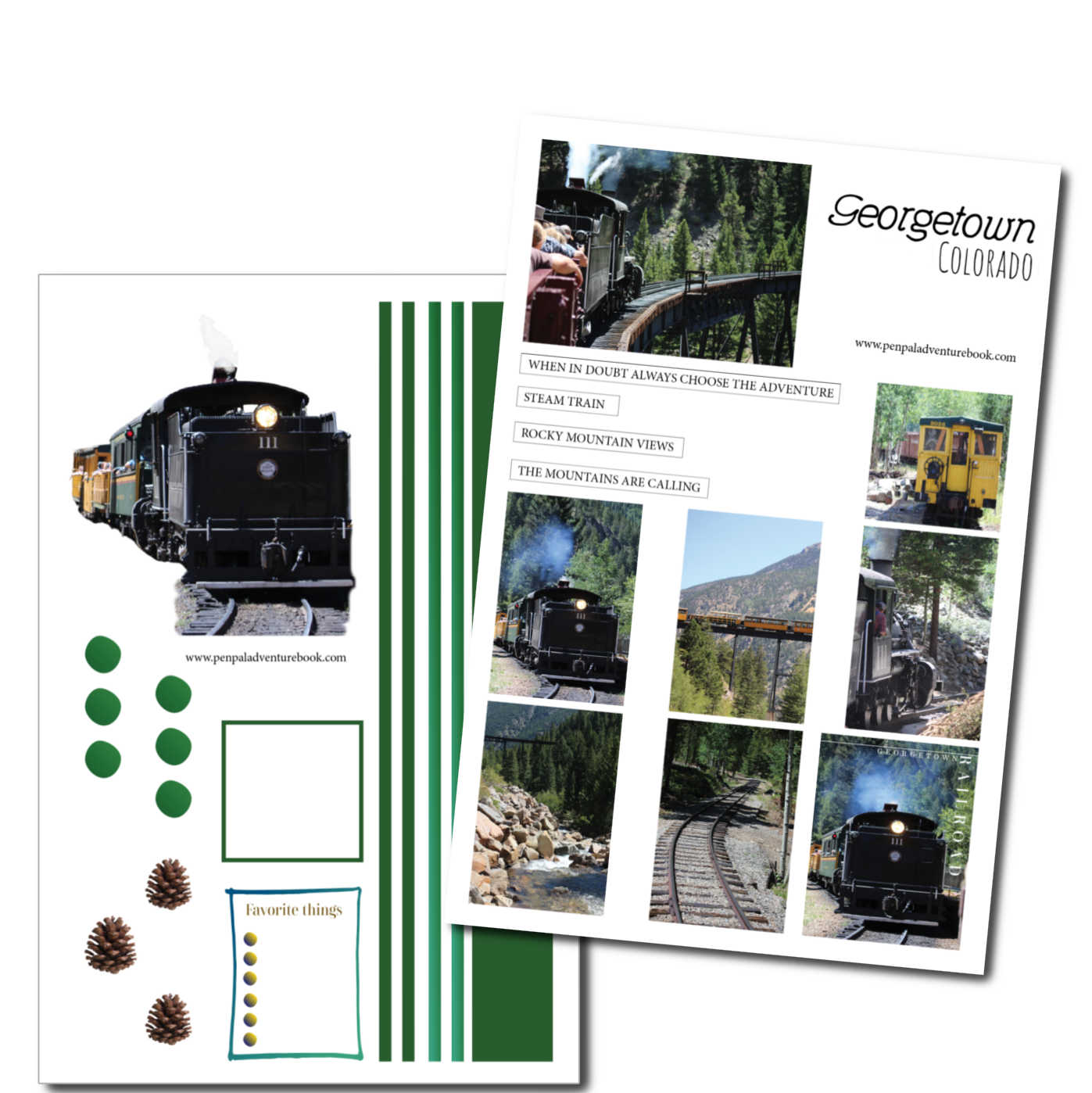 Instant Download-Georgetown Railroad in Colorado-Pen Pal Adventure Book Coordinating Printables