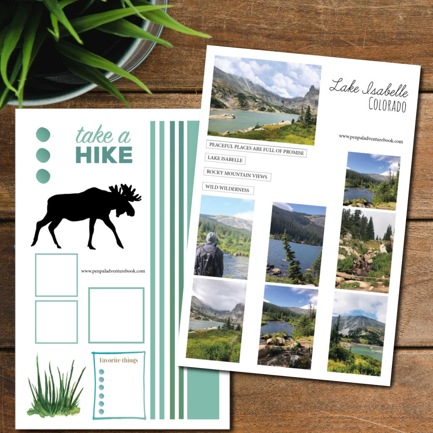 Instant Download-Lake Isabelle Colorado Hiking-Pen Pal Adventure Book Coordinating Printables