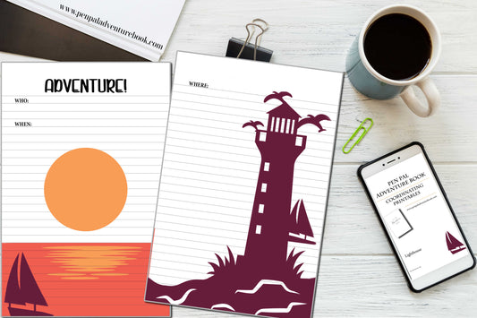 Instant Download-Lighthouse Adventures-Pen Pal Adventure Book Coordinating Printables